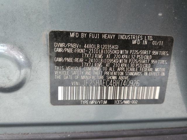 Photo 14 from auction – 2011 SUBARU FORESTER L with VIN JF2SHAEC4BH740926