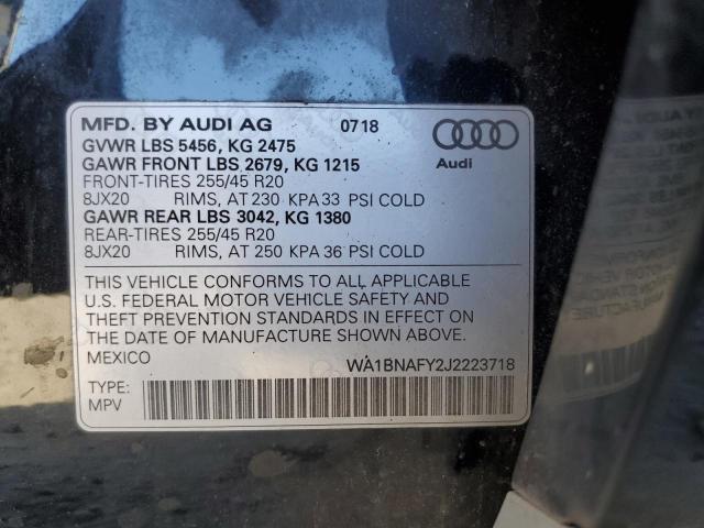 Photo 14 from auction – 2018 AUDI Q5 PREMIUM with VIN WA1BNAFY2J2223718