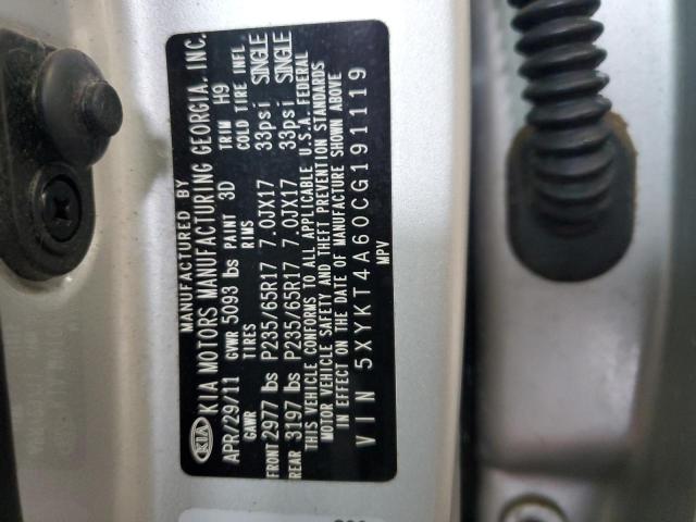 Photo 14 from auction – 2012 KIA SORENTO BA with VIN 5XYKT4A60CG191119