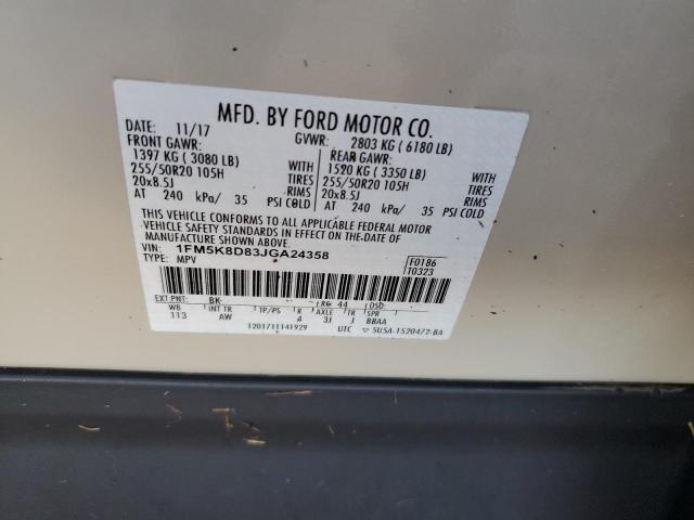 Photo 14 from auction – 2018 FORD EXPLORER X with VIN 1FM5K8D83JGA24358