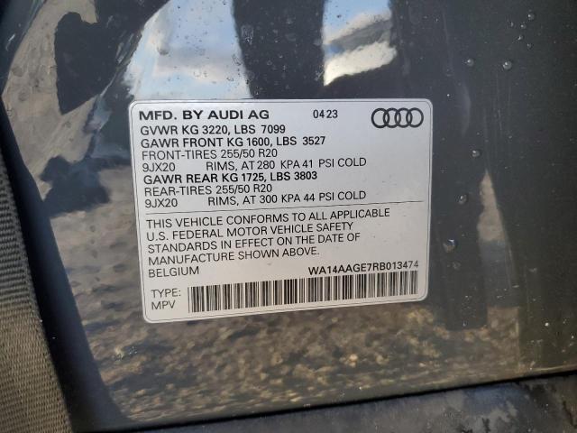 Photo 14 from auction – 2024 AUDI Q8 E-TRON with VIN WA14AAGE7RB013474