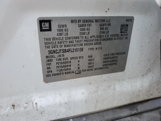 Photo 14 from auction – 2015 CHEVROLET TRAX LTZ with VIN 3GNCJTSB4FL216138