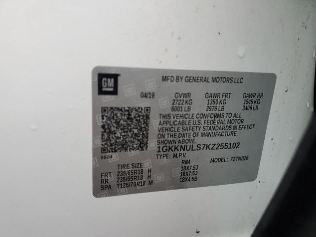 Photo 14 from auction – 2019 GMC ACADIA SLT with VIN 1GKKNULS7KZ255102