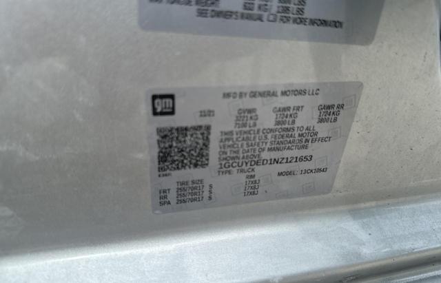 Photo 10 from auction – 2022 CHEVROLET SILVERADO with VIN 1GCUYDED1NZ121653