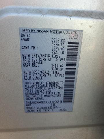 Photo 14 from auction – 2014 NISSAN PATHFINDER with VIN 5N1AR2MM0EC634929