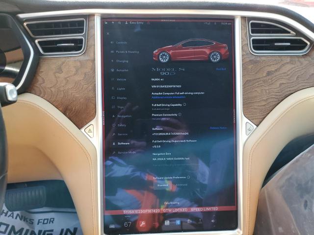 Photo 9 from auction – 2016 TESLA MODEL S with VIN 5YJSA1E23GF167423