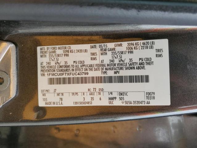 Photo 14 from auction – 2015 FORD ESCAPE S with VIN 1FMCU0F7XFUC43799