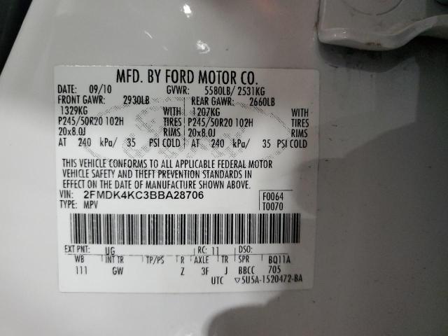 Photo 14 from auction – 2011 FORD EDGE LIMIT with VIN 2FMDK4KC3BBA28706