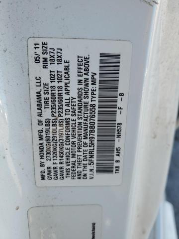 Photo 14 from auction – 2011 HONDA ODYSSEY TO with VIN 5FNRL5H97BB076558