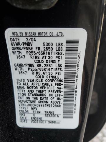 Photo 14 from auction – 2004 NISSAN PATHFINDER with VIN JN8DR09Y84W912849