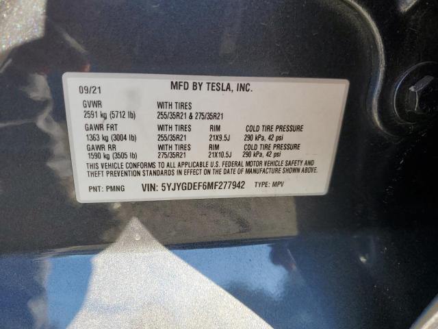 Photo 14 from auction – 2021 TESLA MODEL Y with VIN 5YJYGDEF6MF277942