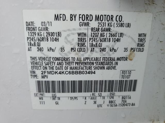 Photo 14 from auction – 2011 FORD EDGE LIMIT with VIN 2FMDK4KC6BBB03494