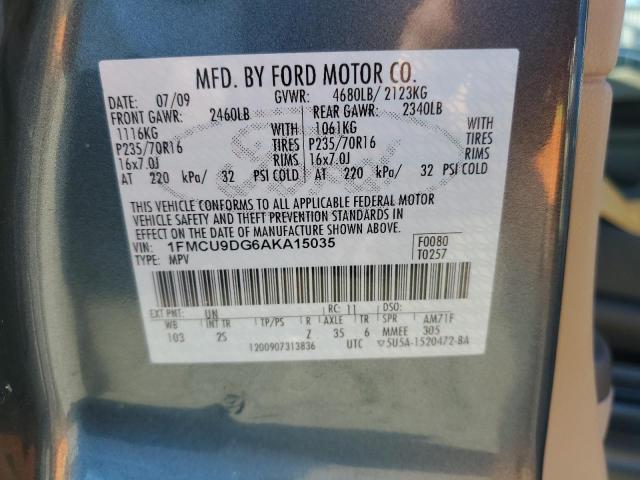 Photo 14 from auction – 2010 FORD ESCAPE XLT with VIN 1FMCU9DG6AKA15035