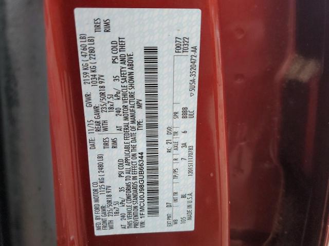 Photo 14 from auction – 2016 FORD ESCAPE TIT with VIN 1FMCU0J98GUB66344
