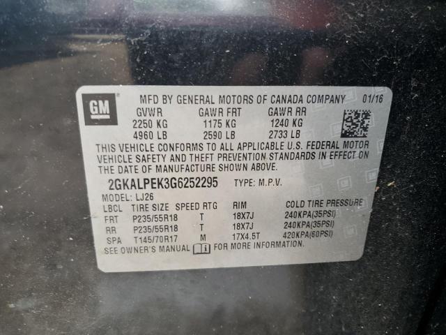 Photo 14 from auction – 2016 GMC TERRAIN SL with VIN 2GKALPEK3G6252295