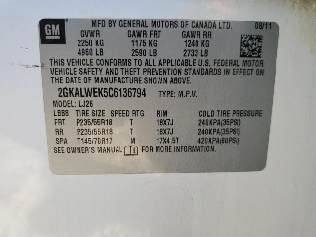 Photo 14 from auction – 2012 GMC TERRAIN SL with VIN 2GKALWEK5C6136794