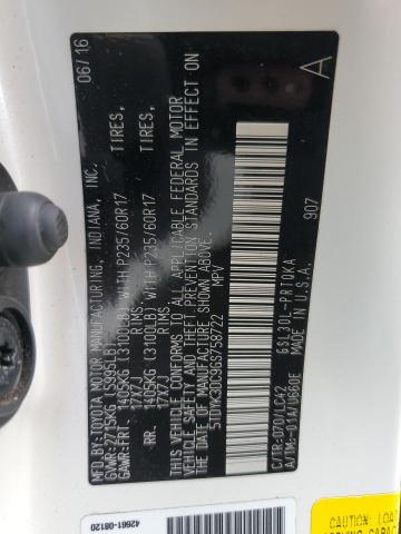Photo 14 from auction – 2016 TOYOTA SIENNA XLE with VIN 5TDYK3DC9GS758722