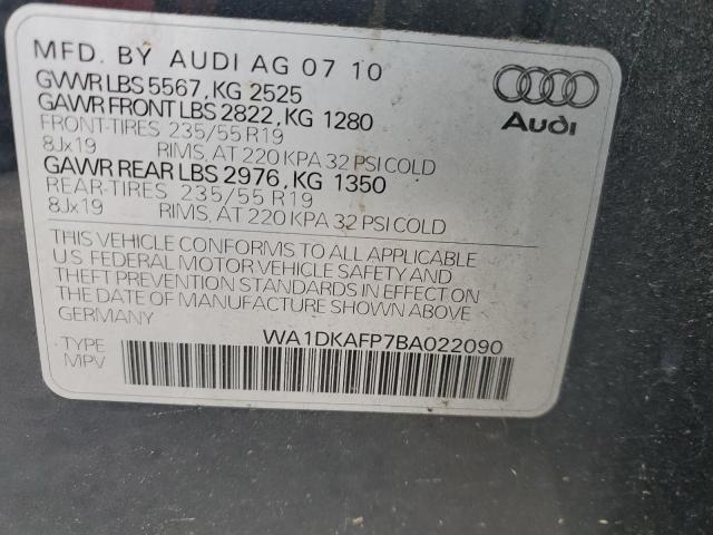 Photo 14 from auction – 2011 AUDI Q5 PREMIUM with VIN WA1DKAFP7BA022090
