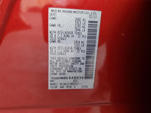 Photo 14 from auction – 2013 NISSAN PATHFINDER with VIN 5N1AR2MN8DC648939