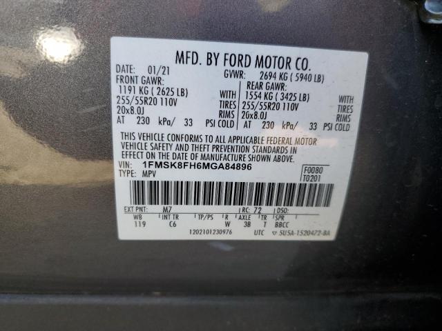 Photo 14 from auction – 2021 FORD EXPLORER L with VIN 1FMSK8FH6MGA84896