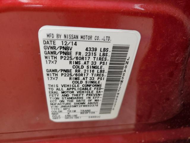 Photo 14 from auction – 2015 NISSAN ROGUE SELE with VIN JN8AS5MT2FW650376