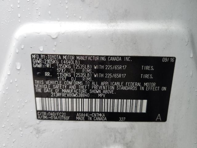 Photo 14 from auction – 2016 TOYOTA RAV4 XLE with VIN 2T3RFREV8GW538840