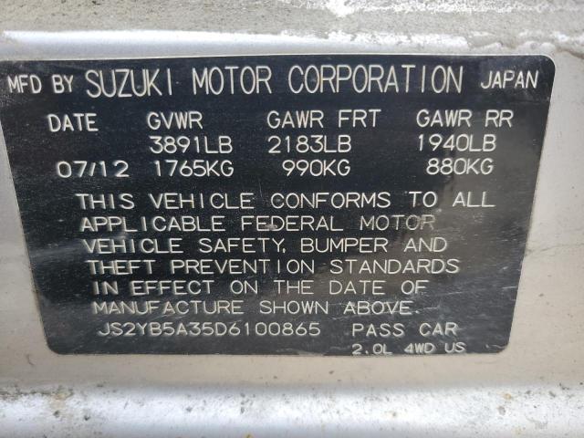 Photo 14 from auction – 2013 SUZUKI SX4 with VIN JS2YB5A35D6100865