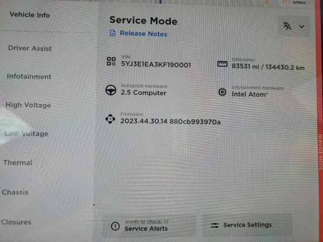 Photo 9 from auction – 2019 TESLA MODEL 3 with VIN 5YJ3E1EA3KF190001