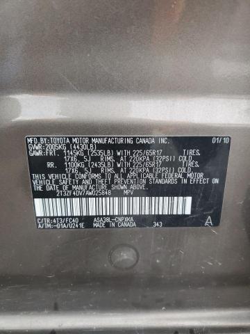 Photo 14 from auction – 2010 TOYOTA RAV4 with VIN 2T3ZF4DV7AW025848