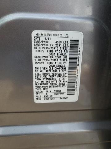 Photo 14 from auction – 2011 NISSAN ROGUE S with VIN JN8AS5MT8BW571403