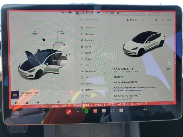 Photo 9 from auction – 2021 TESLA MODEL 3 with VIN 5YJ3E1EA3MF090113