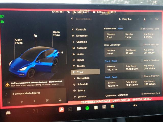 Photo 9 from auction – 2022 TESLA MODEL Y with VIN 7SAYGDEE1NF485464