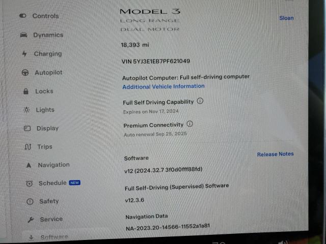 Photo 9 from auction – 2023 TESLA MODEL 3 with VIN 5YJ3E1EB7PF621049
