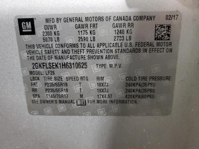 Photo 14 from auction – 2017 GMC TERRAIN SL with VIN 2GKFLSEK1H6310625