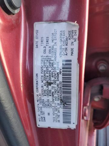 Photo 14 from auction – 2002 TOYOTA 4RUNNER SR with VIN JT3GN86R420258100
