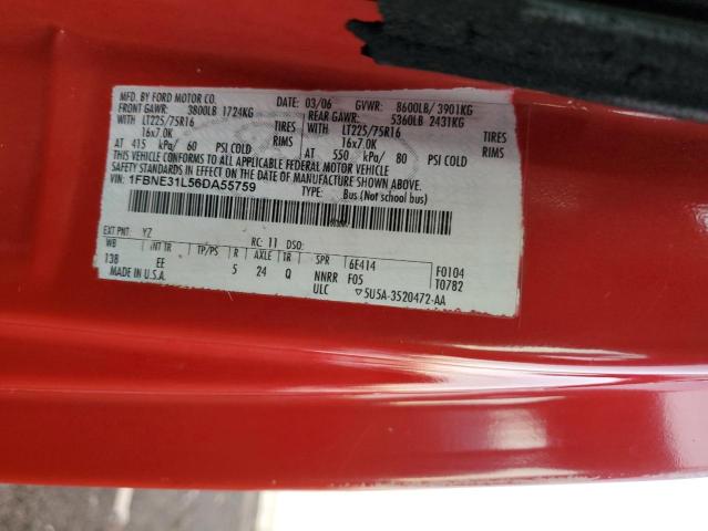 Photo 14 from auction – 2006 FORD ECONOLINE with VIN 1FBNE31L56DA55759