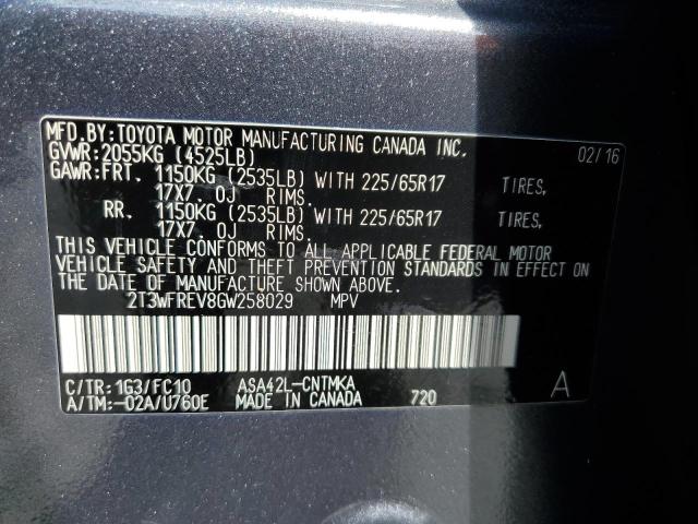 Photo 14 from auction – 2016 TOYOTA RAV4 XLE with VIN 2T3WFREV8GW258029