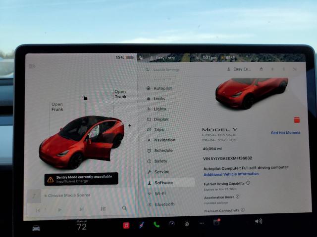 Photo 9 from auction – 2021 TESLA MODEL Y with VIN 5YJYGAEEXMF136832