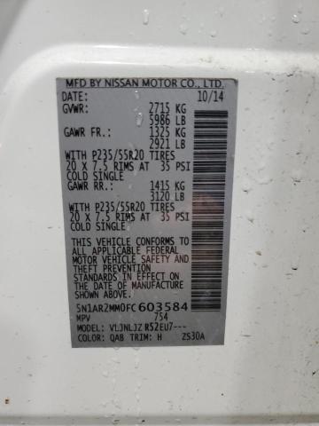 Photo 14 from auction – 2015 NISSAN PATHFINDER with VIN 5N1AR2MM0FC603584