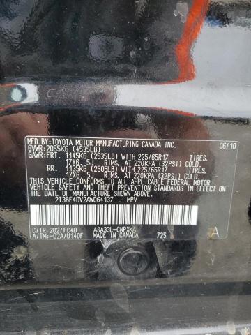 Photo 14 from auction – 2010 TOYOTA RAV4 with VIN 2T3BF4DV2AW064137