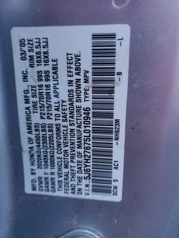 Photo 14 from auction – 2005 HONDA ELEMENT EX with VIN 5J6YH27675L010946