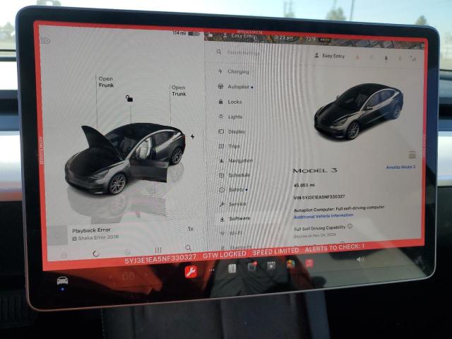 Photo 9 from auction – 2022 TESLA MODEL 3 with VIN 5YJ3E1EA5NF330327