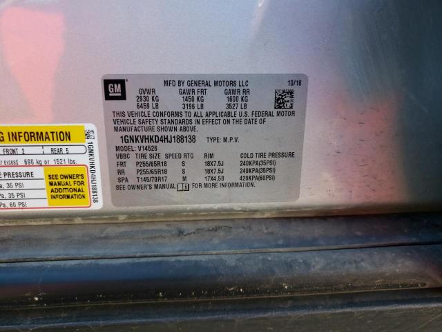 Photo 14 from auction – 2017 CHEVROLET TRAVERSE L with VIN 1GNKVHKD4HJ188138