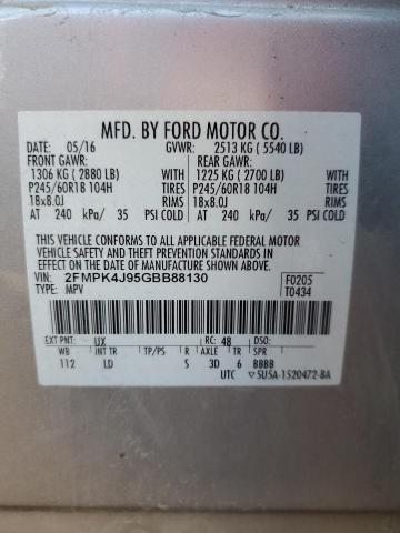 Photo 14 from auction – 2016 FORD EDGE SEL with VIN 2FMPK4J95GBB88130