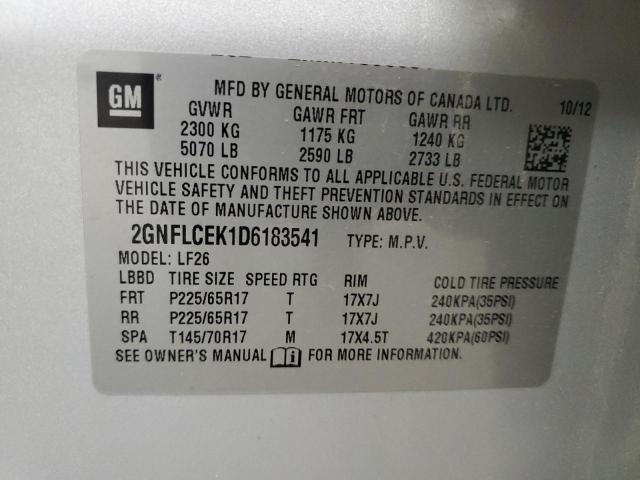 Photo 14 from auction – 2013 CHEVROLET EQUINOX LS with VIN 2GNFLCEK1D6183541