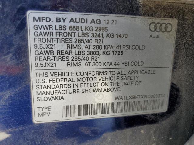 Photo 14 from auction – 2022 AUDI Q7 PREMIUM with VIN WA1LXBF7XND009372