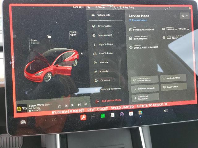 Photo 9 from auction – 2018 TESLA MODEL 3 with VIN 5YJ3E1EA9JF159463