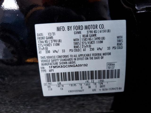 Photo 14 from auction – 2022 FORD EXPLORER S with VIN 1FM5K8GC0NGA09192