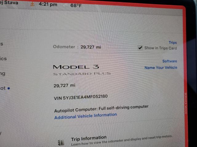 Photo 9 from auction – 2021 TESLA MODEL 3 with VIN 5YJ3E1EA4MF052180