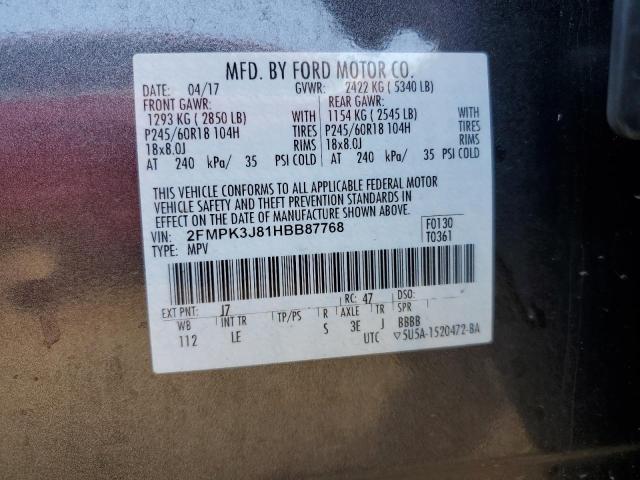 Photo 14 from auction – 2017 FORD EDGE SEL with VIN 2FMPK3J81HBB87768
